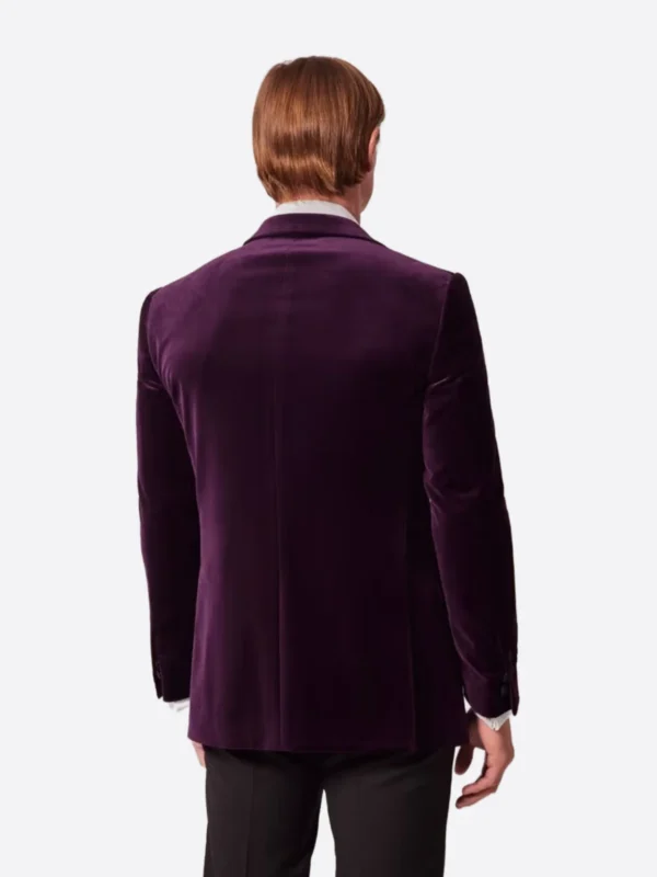 SuitsHeritage Men’s Purple Velvet Regular Fit 2 Piece Tuxedo Back