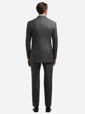 SuitsHeritage Men’s Solid Dark Grey Regular Fit 3 Piece Tuxedo Back