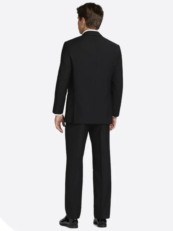 SuitsHeritage Men's Plain Black Big & Tall 3 Piece Suits Back