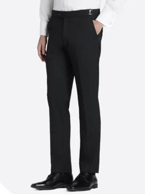 SuitsHeritage Men's Plain Black Big & Tall 3 Piece Suits Pant