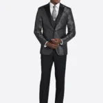 SuitsHeritage Men's Black Slim Fit 3 Piece Suits