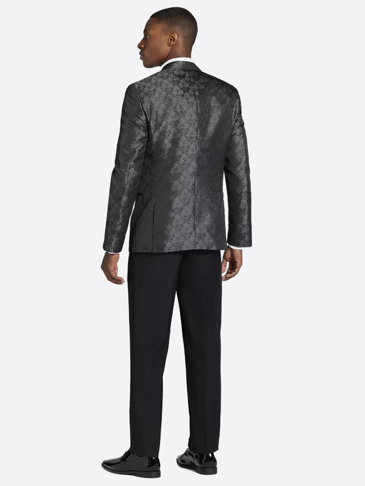 SuitsHeritage Men's Black Slim Fit 3 Piece Suits Back