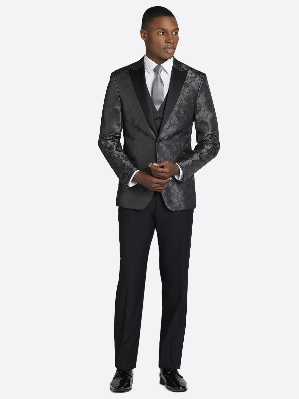 SuitsHeritage Men's Black Slim Fit 3 Piece Suits