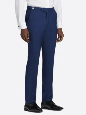 SuitsHeritage Men’s Solid Blue Slim Fit 3 Piece Tuxedo Pant