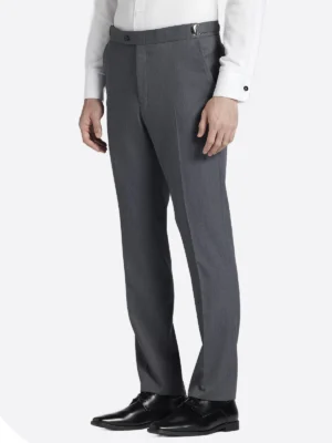 SuitsHeritage Men's Plain Dark Grey Regular Fit 3 Piece Suits Pant