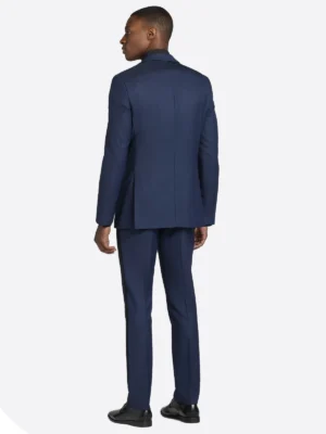 SuitsHeritage Men’s Blue Slim Fit 3 Piece Tuxedo Back
