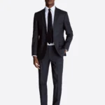 Men's Black Plain Single Breasted Two Piece Suit