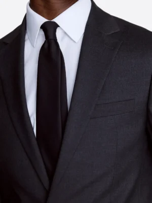 Men's Black Plain Single Breasted Two Piece Suit Close