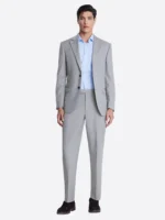 Men's Black Plain Single Breasted Two Piece Suit Grey