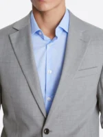 Men's Black Plain Single Breasted Two Piece Suit Grey Close