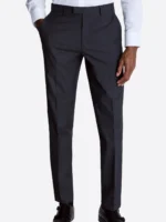Men's Black Plain Single Breasted Two Piece Suit Pant