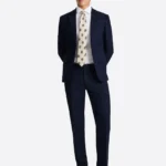 SuitsHeritage Men’s Check Navy Slim Fit 2 Piece Suit