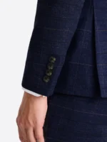 SuitsHeritage Men’s Check Navy Slim Fit 2 Piece Suit Close