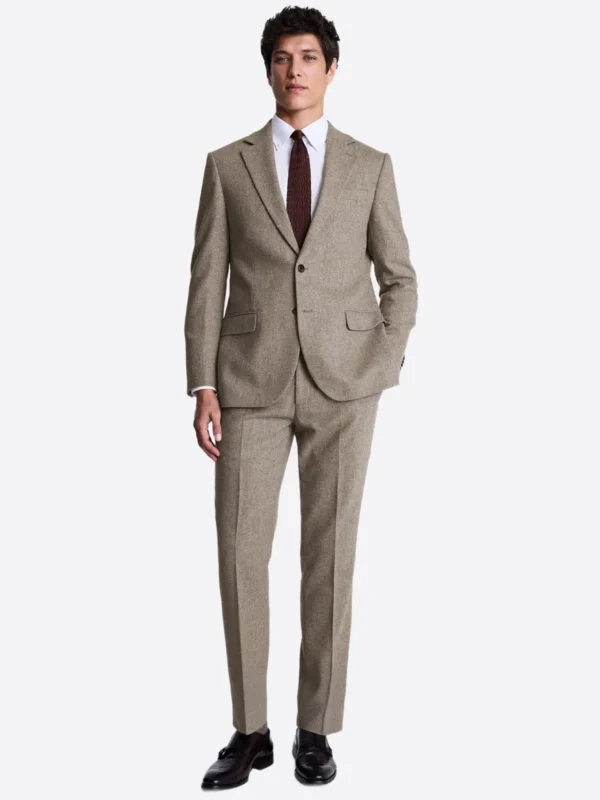 Men's Donegal Khaki Single Breasted Two Piece Suit