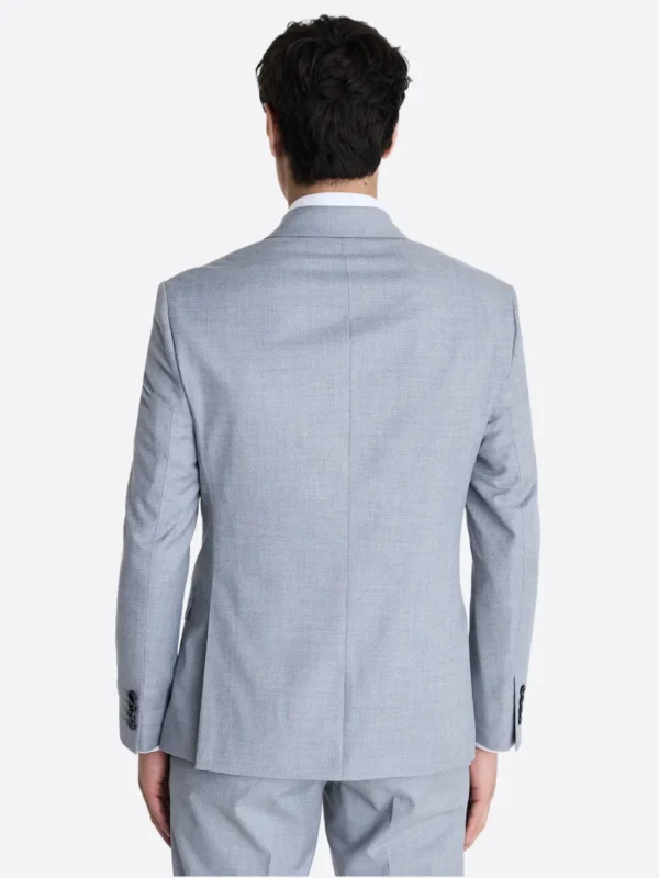 Men's Grey Double Breasted 2 Piece Suit Light Grey Back