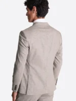 SuitsHeritage Men’s Grey Plain Slim Fit 2 Piece Suit Back