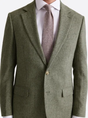 SuitsHeritage Men’s Herringbone Green Regular Fit 2 Piece Suit Close