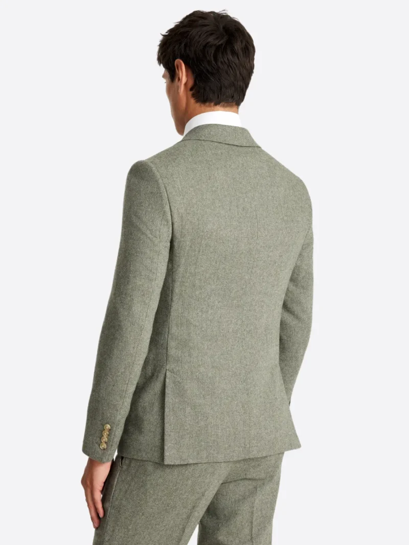 SuitsHeritage Men’s Solid Navy Double Breasted Slim Fit 2 Piece Suit Back