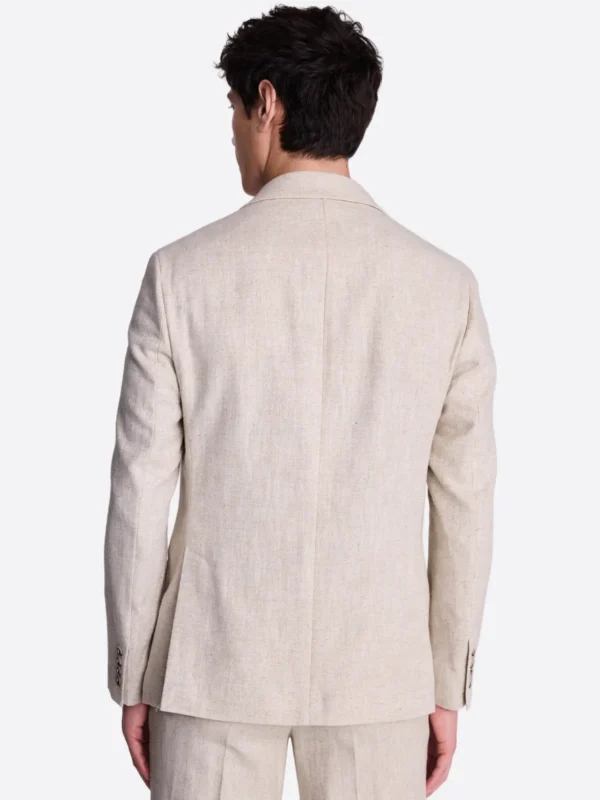 SuitsHeritage Men’s Herringbone Cream Regular Fit 2 Piece Suit Back