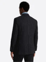 SuitsHeritage Men’s Black Lined Double Breasted Regular Fit 2 Piece Suit Back