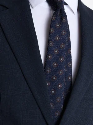 SuitsHeritage Men’s Plaid Dark Navy Regular Fit 2 Piece Suit Close