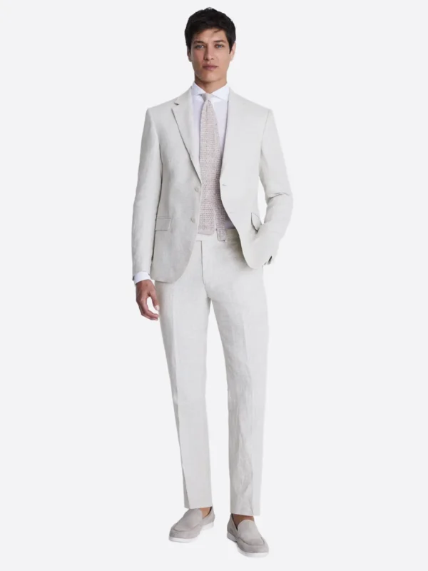 SuitsHeritage Men’s Puppytooth Off White Slim Fit 2 Piece Suit