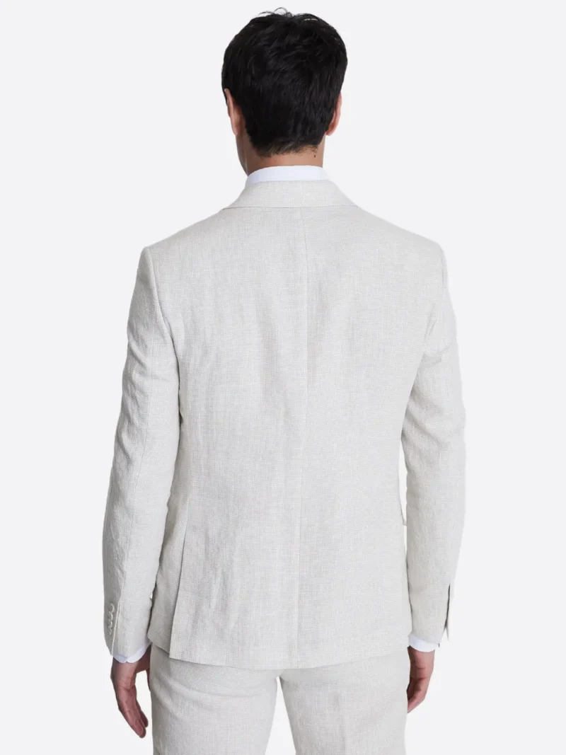 SuitsHeritage Men’s Puppytooth Off White Slim Fit 2 Piece Suit Back