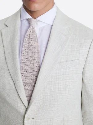 SuitsHeritage Men’s Puppytooth Off White Slim Fit 2 Piece Suit Close