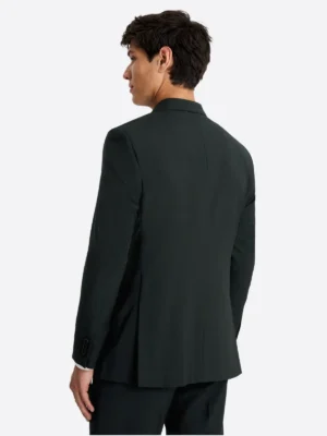 SuitsHeritage Men’s Black Solid Double Breasted Regular Fit 2 Piece Suit Back