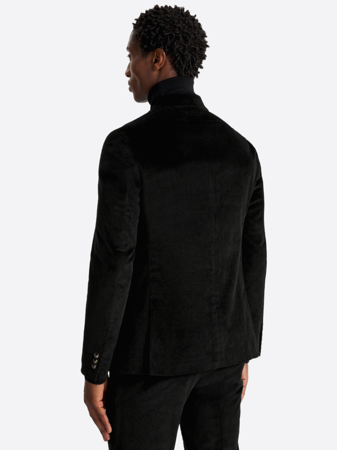 SuitsHeritage Men’s Black Double Breasted Regular Fit 2 Piece Suit Back