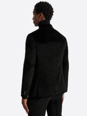 SuitsHeritage Men’s Black Double Breasted Regular Fit 2 Piece Suit Back