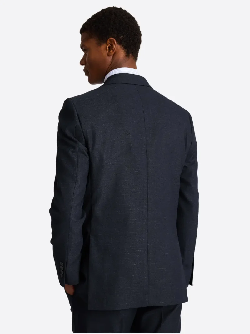 SuitsHeritage Men’s Solid Black Double Breasted Regular Fit 2 Piece Suit Back