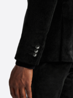 SuitsHeritage Men’s Black Double Breasted Regular Fit 2 Piece Suit Close