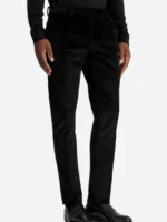 SuitsHeritage Men’s Black Double Breasted Regular Fit 2 Piece Suit Pant