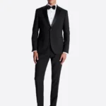 SuitsHeritage Men’s Solid Black Nano Slim Fit 3 Piece Tuxedo