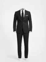 Men’s Solid Black Single Breasted Two Piece Suit