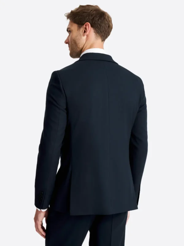 SuitsHeritage Men’s Solid Black Regular Fit 2 Piece Suit Back