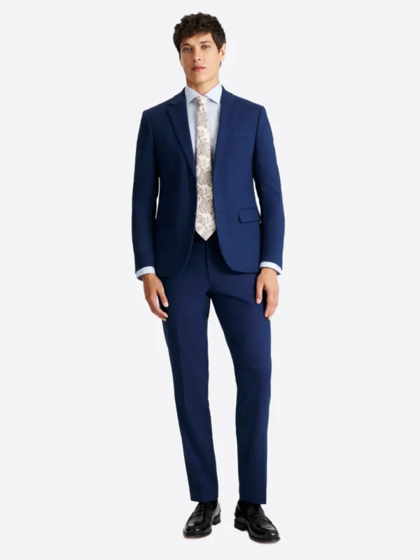 SuitsHeritage Men’s Blue Solid Slim Fit 2 Piece Suit