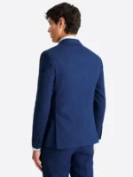 SuitsHeritage Men’s Blue Solid Slim Fit 2 Piece Suit Back