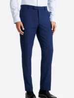 SuitsHeritage Men’s Blue Solid Slim Fit 2 Piece Suit Pant