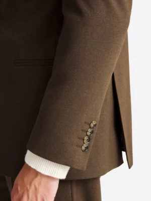 SuitsHeritage Men’s Brown Solid Regular Fit 2 Piece Suit Close