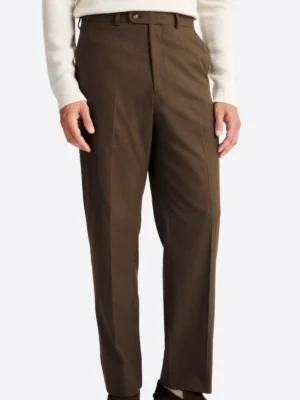 SuitsHeritage Men’s Brown Solid Regular Fit 2 Piece Suit Pant
