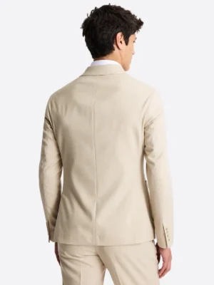 SuitsHeritage Men’s Solid Camel Double Breasted Slim Fit 2 Piece Suit Back