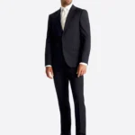 SuitsHeritage Men’s Solid Dark Blue Slim Fit 2 Piece Suit
