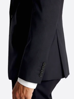 SuitsHeritage Men’s Solid Dark Blue Slim Fit 2 Piece Suit Close