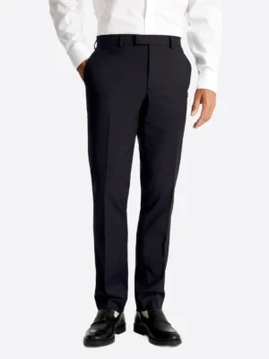 SuitsHeritage Men’s Solid Dark Blue Slim Fit 2 Piece Suit Pant