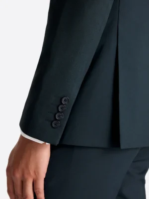 Men's Solid Dark Brown Single Breasted Two Piece Suit Green Close