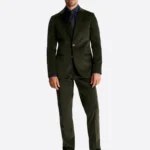 SuitsHeritage Men’s Green Solid Regular Fit 2 Piece Suit