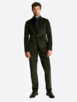 SuitsHeritage Men’s Green Solid Regular Fit 2 Piece Suit