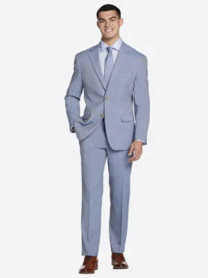 SuitsHeritage Men’s Blue Slim Fit 2 Piece Suit